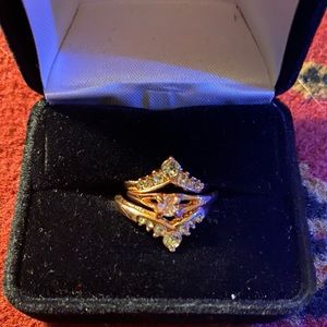 Not sure maker was from ex  beautiful 3 rose gold cubic zirconia ring